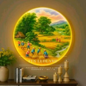 Painting LED - Panen Raya (New) - Gold frame set