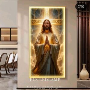 Painting LED - Divine Light Jesus - Frame Gold + Remote