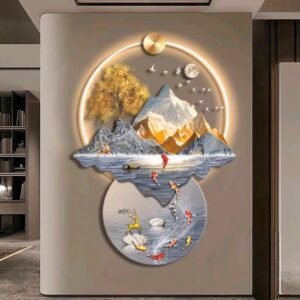 Wall Deco - Blue 9 Koi's Scenery uk 80x120cm