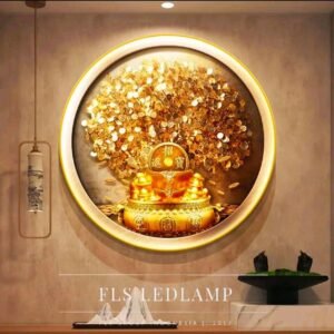 Painting LED - Golden Tree Zao Cai Jin Bao - Gold frame set