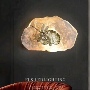 FLS LEDLIGHTING Lampu Crystal Lamp Flora Dragonfly uk 23.2x16.4cm untuk Dekorasi Rumah