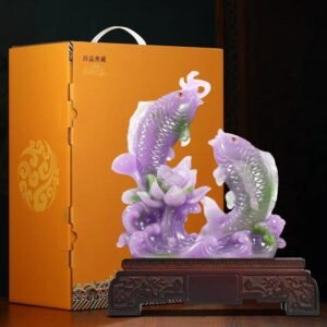 Pajangan Koi - Jadeite Amethyst (resin) uk 24x12x30cm