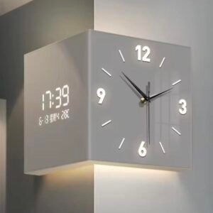 Jam Dinding Corner Digital Grey