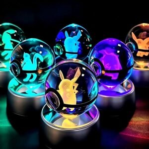 Crystal Orb Pokeball uk.5x5cm + LED base