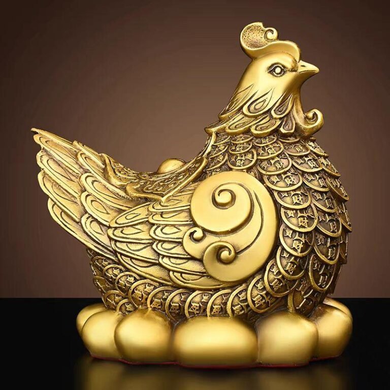 Pajangan Kuningan - Golden Rooster of Prosperity uk 27x18x27.5cm
