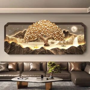 Wall Deco - Golden Tree Scenery uk 180x75cm (tanpa lis pinggiran)