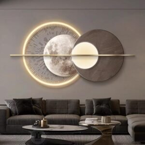 Wall Deco - Metal Moon LED set uk 100x50cm