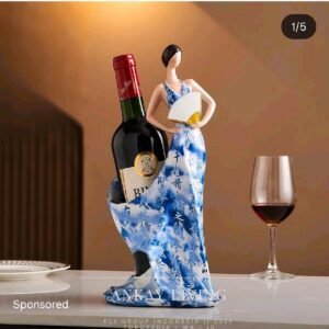 Elegant Lady Wine Holder (luxury white) uk. 16.5x14.5x34.6cm