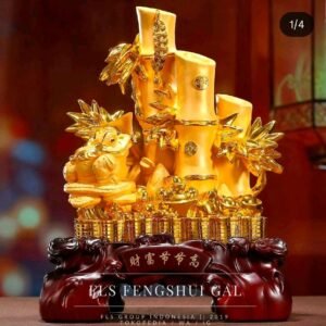Pajangan Fengshui Kodok Cai Fu Jie Jie Gao uk 31x17x42cm Desain Ideal untuk Ruang Anda Cocok untuk Elemen Fengshui Visibilitas Fokus