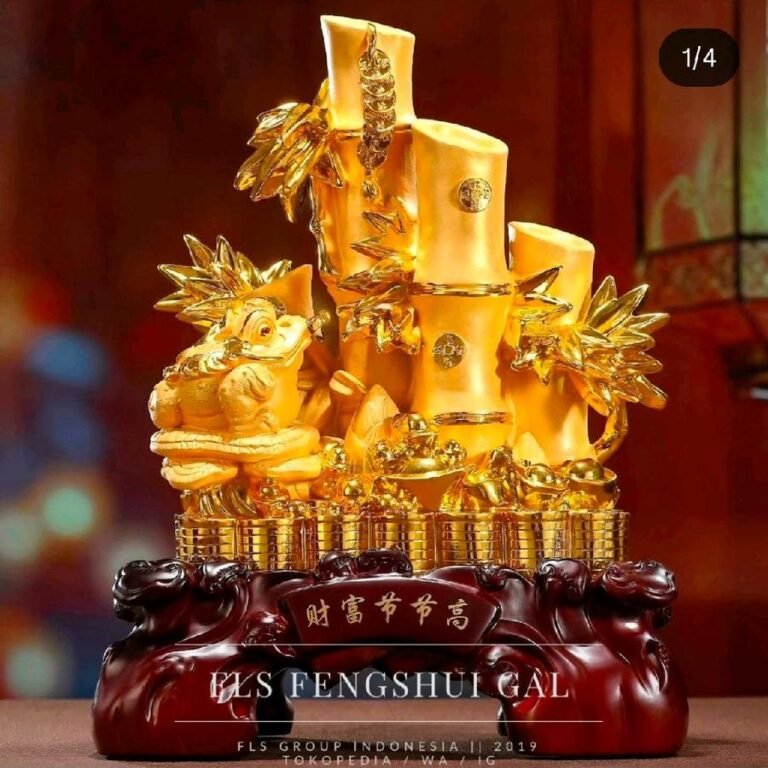 Pajangan Fengshui Kodok Cai Fu Jie Jie Gao uk 31x17x42cm Desain Ideal untuk Ruang Anda Cocok untuk Elemen Fengshui Visibilitas Fokus