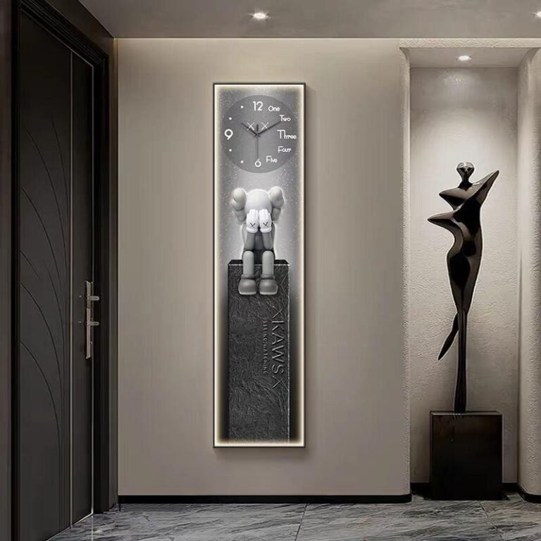 Painting LED Clock - Grey Kwas uk.40x160cm