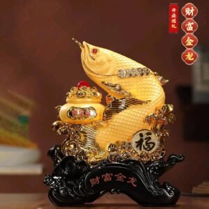 Pajangan Arwana - Golden Arowana " Cai " uk 32x18 5x39cm