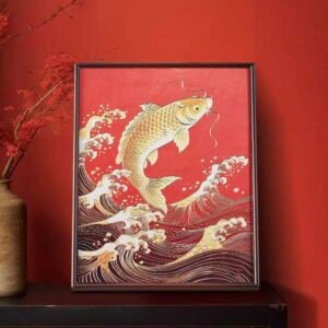 Golden Arowana Plate uk.26x32cm