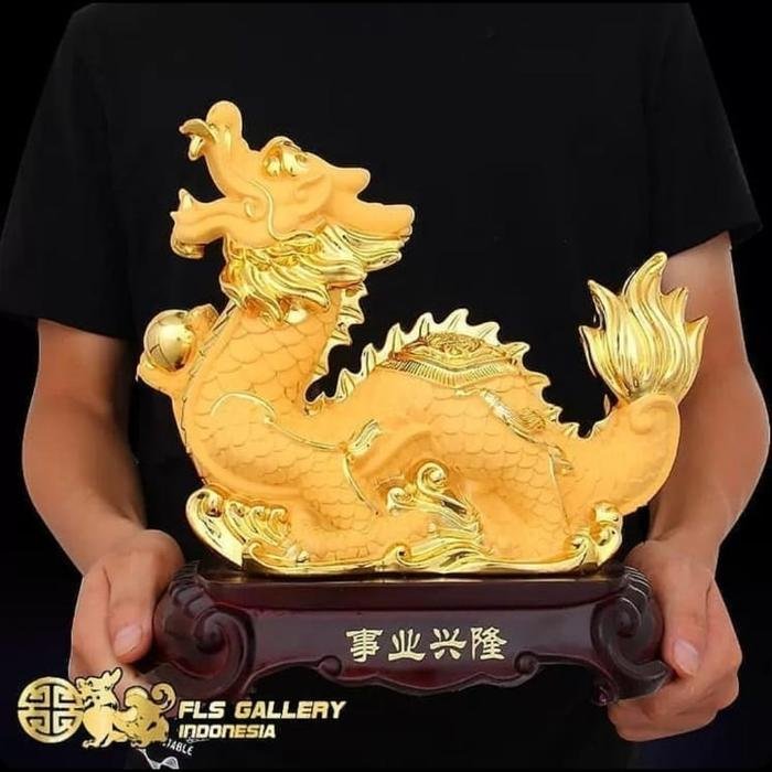 Pajangan Golden Dragon 29cm