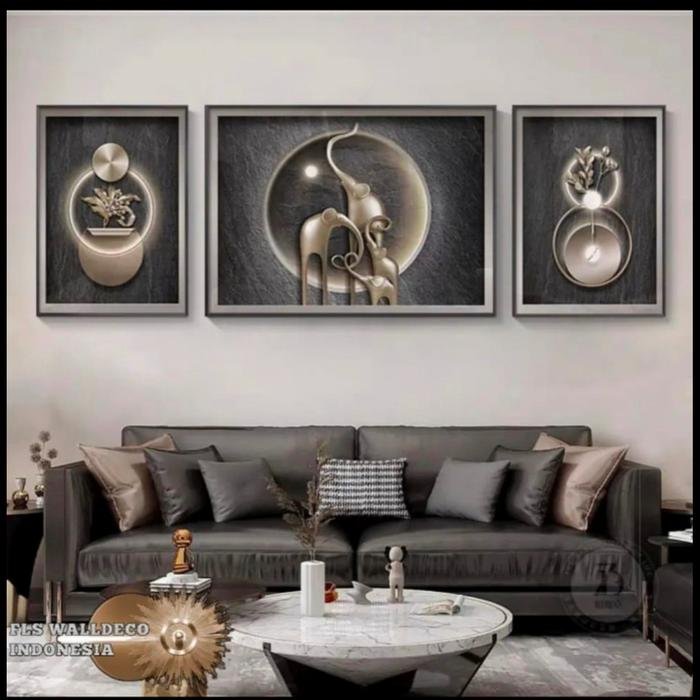 Wall Deco Elephants Family set uk.70x90cm(2) & 120x90cm(1)
