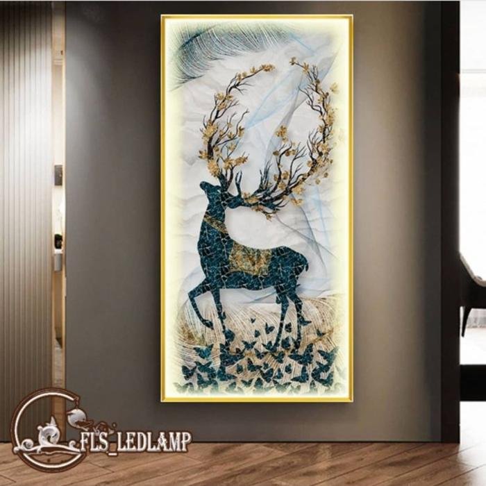 Painting LED Azure Deer Frame Gold set