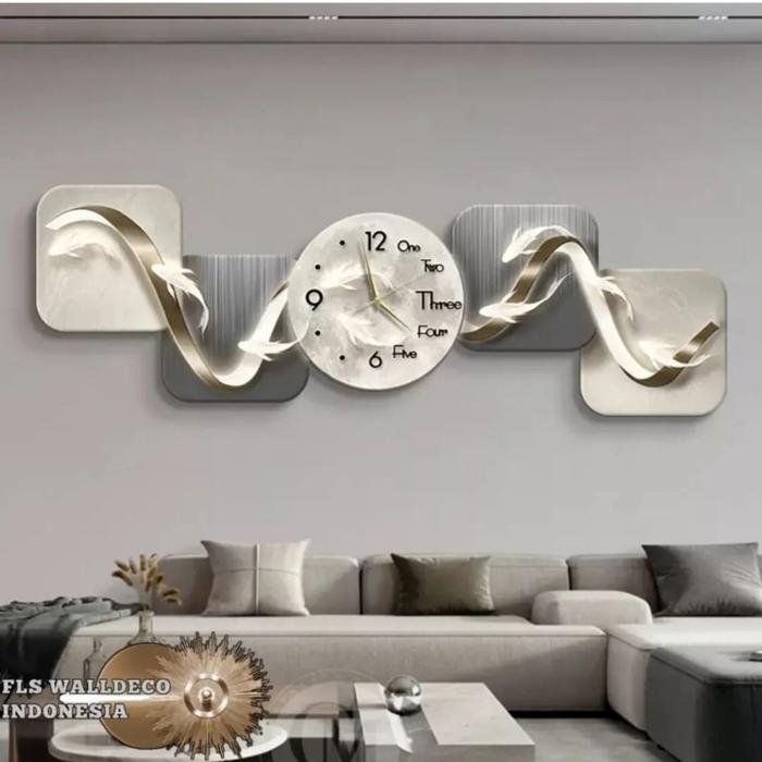 Wall Deco Jam Dinding Silver Line Koi