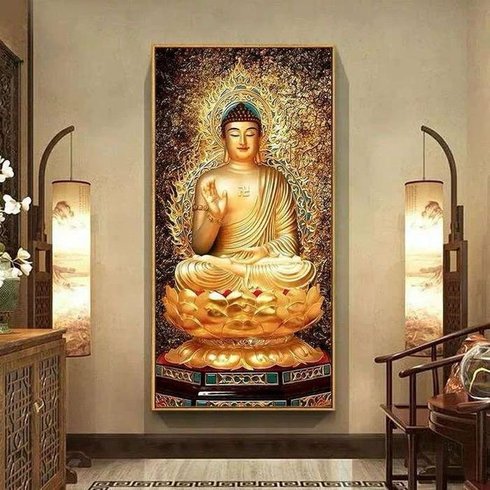 Painting LED Golden Buddha