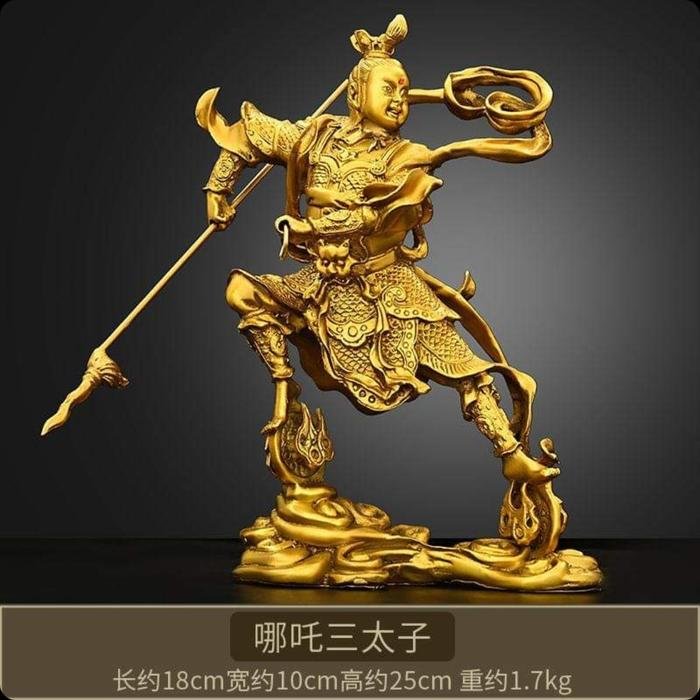 Rupang Kuningan Nezha 10Inch uk.18x10x25cm