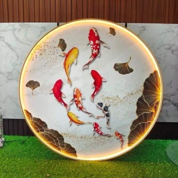 Painting led NNYY white 50cm gold remote