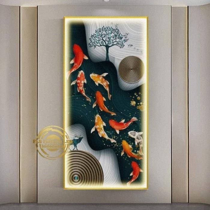 Painting LED 9 Koi Alpha Tree 50x100