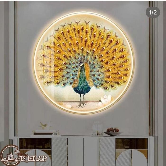 Painting led Merak Emas gold 100cm remote