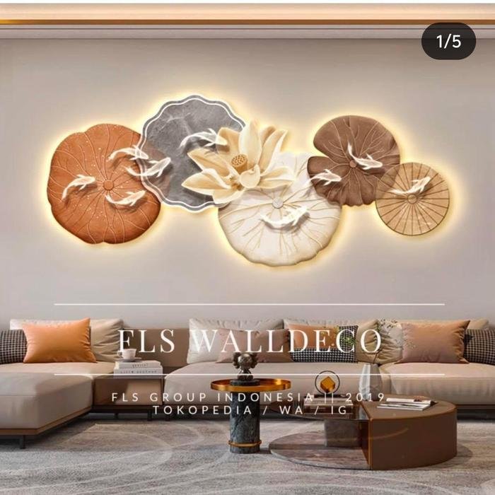 Wall Deco Contempo Lotus Pond's Koi