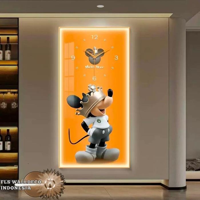 Wall Deco Orange King Mickey Clock Frame Gold set