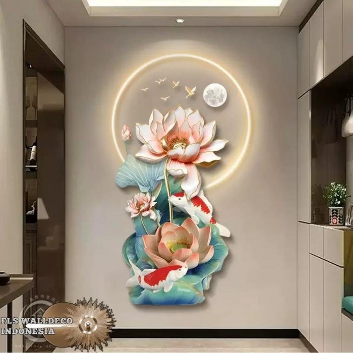 Wall Deco Clear Lotus Pond Koi LED
