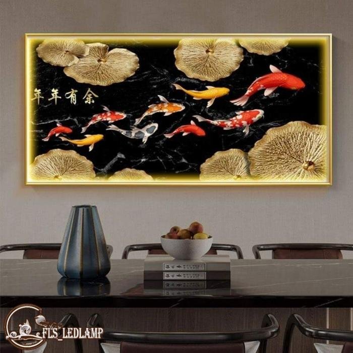 Painting LED 9Koi's Black Gold NNYY Horizontal Frame Gold