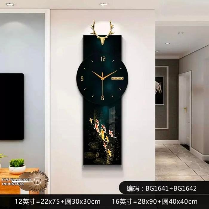 Jam Walldeco Gold Deer 9 Fishes