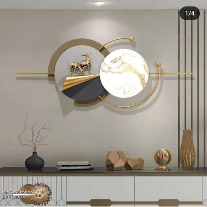 Wall Deco Marble Golden Deer