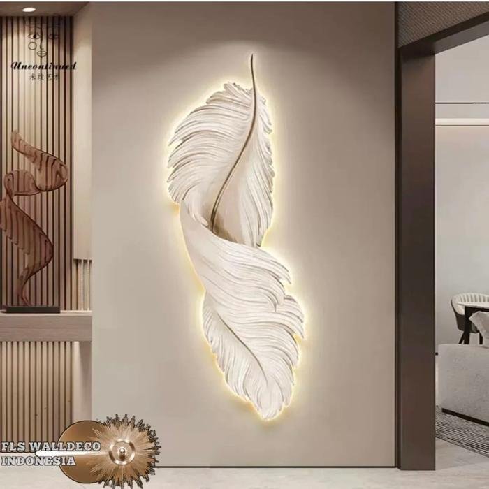 Wall Deco Glowing Feather LED