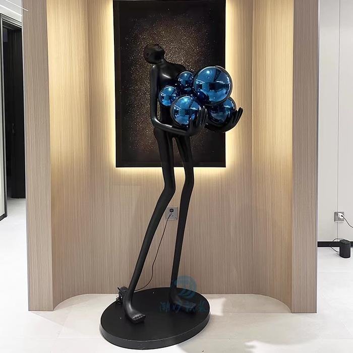 Art Lighting Blue Sphere Guy uk.180cm