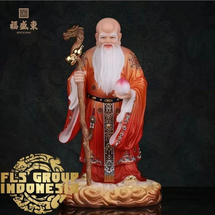 Patung Marmer Giok Nan Jin Xian Weng (Shou Xing) 30cm