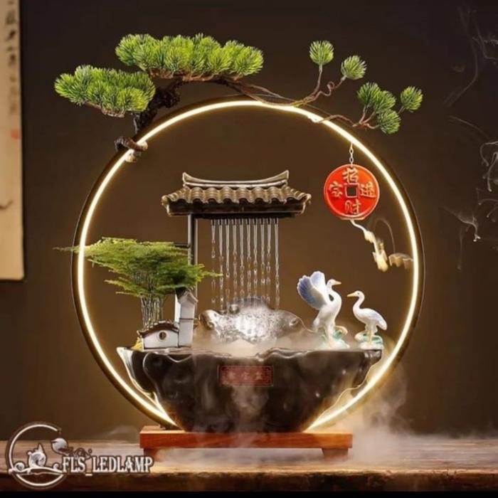 2set Fountain Duo Crane & Crane Waterfall