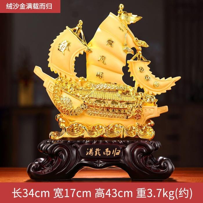 Yi fan feng shun Man cai er gui Pajangan Fengshui Kapal