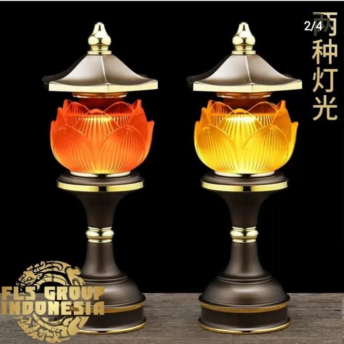 Lampu Altar Liu Li Teratai (Sepasang) Sembahyang