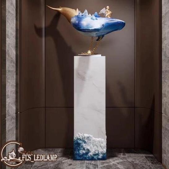 Fountain Azure Giant Whale uk.84x155cm set