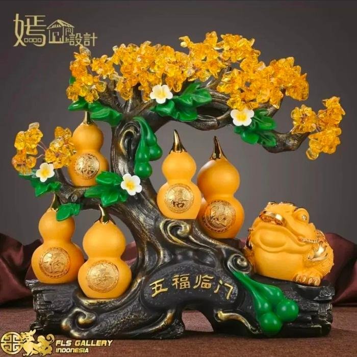 Pajangan Fengshui 5 Fu Ling Men Lucky Frog