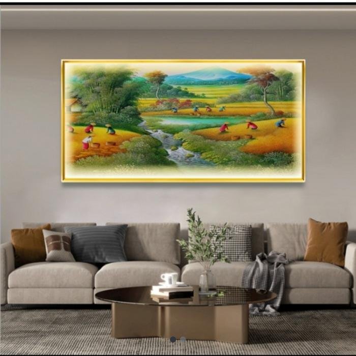 Painting LED Panen Raya V uk.140x70cm Frame Gold + Remote Control