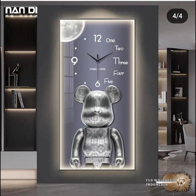 Wall Deco LED Be@rbrick Clock set