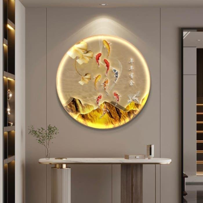 FLS Painting LED Clear Water 9 Colourful Koi's