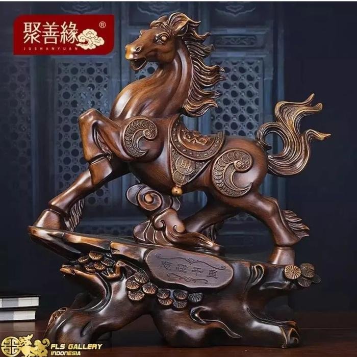 Pajangan Fengshui Kuda Zhi Zai Qian Li uk.62cm