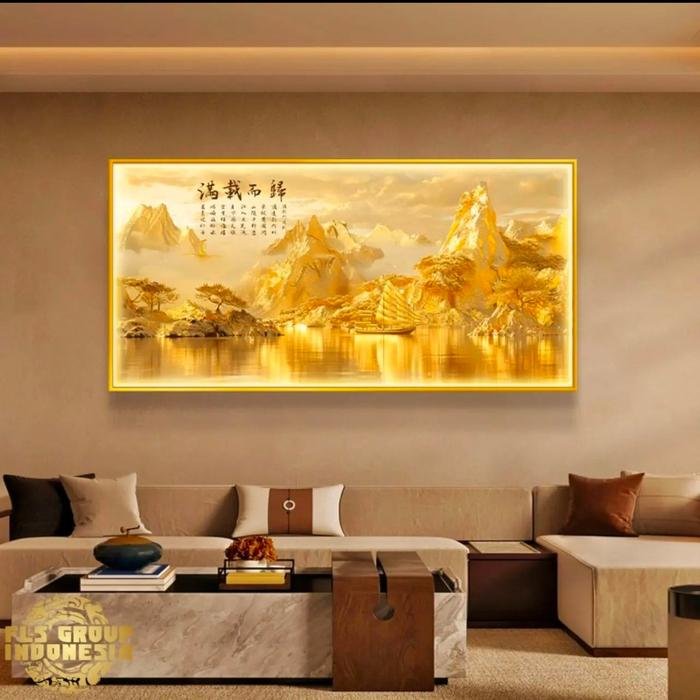Painting LED Yi Fan Feng Shun Gold A (Horizontal) Frame Gold set