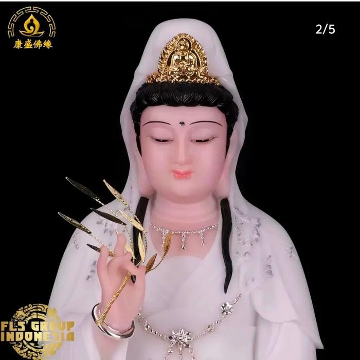 Rupang Marmer Giok Dewi Kwan Im (WhiteGold)