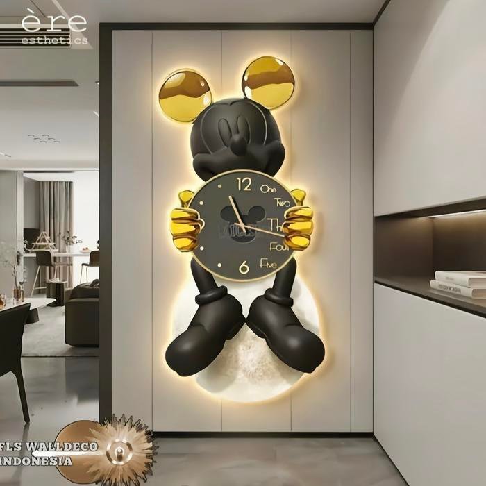 Wall Deco Jam Dinding Mickey Black Edition