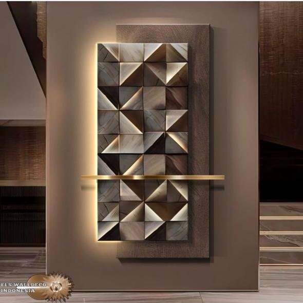 Wall Deco Contemporer 3D visual effect Led Frame (Powerbank)