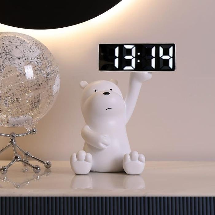 Jam Meja White Bear 18x20