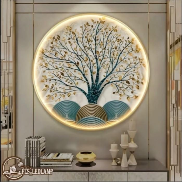 Painting LED Alpha Fortune Tree 120cm Frame Gold + Remote Control